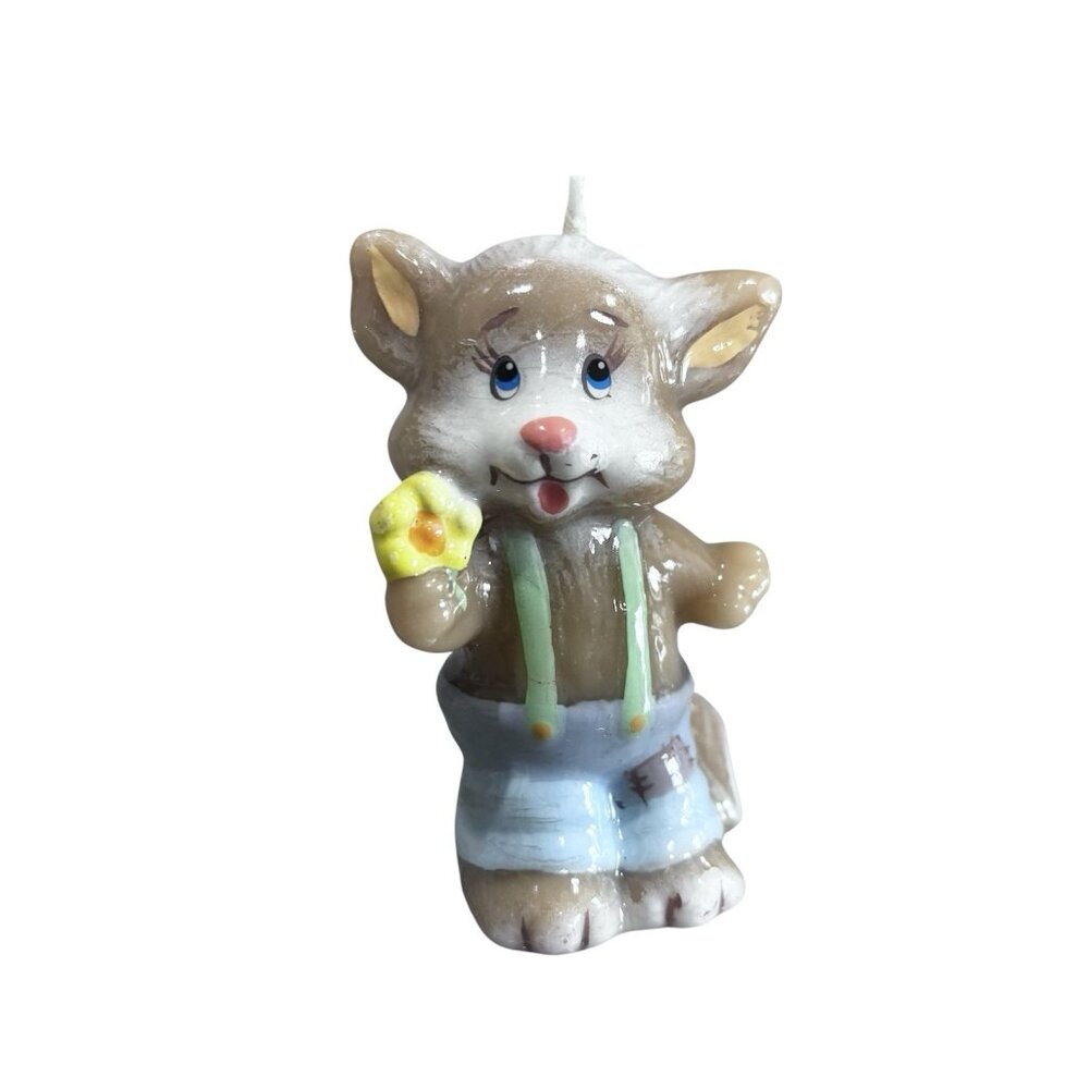 Vintage FEELIN FELINE CAT CANDLE 1980s 80s Birthday Cake Figure Topper Kitten
